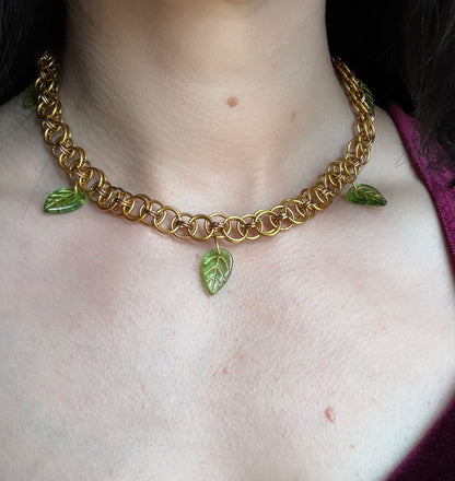 Gold | Elvenleaf Chainmail Collar | Necklace