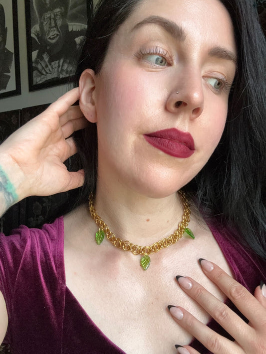Gold | Elvenleaf Chainmail Collar | Necklace